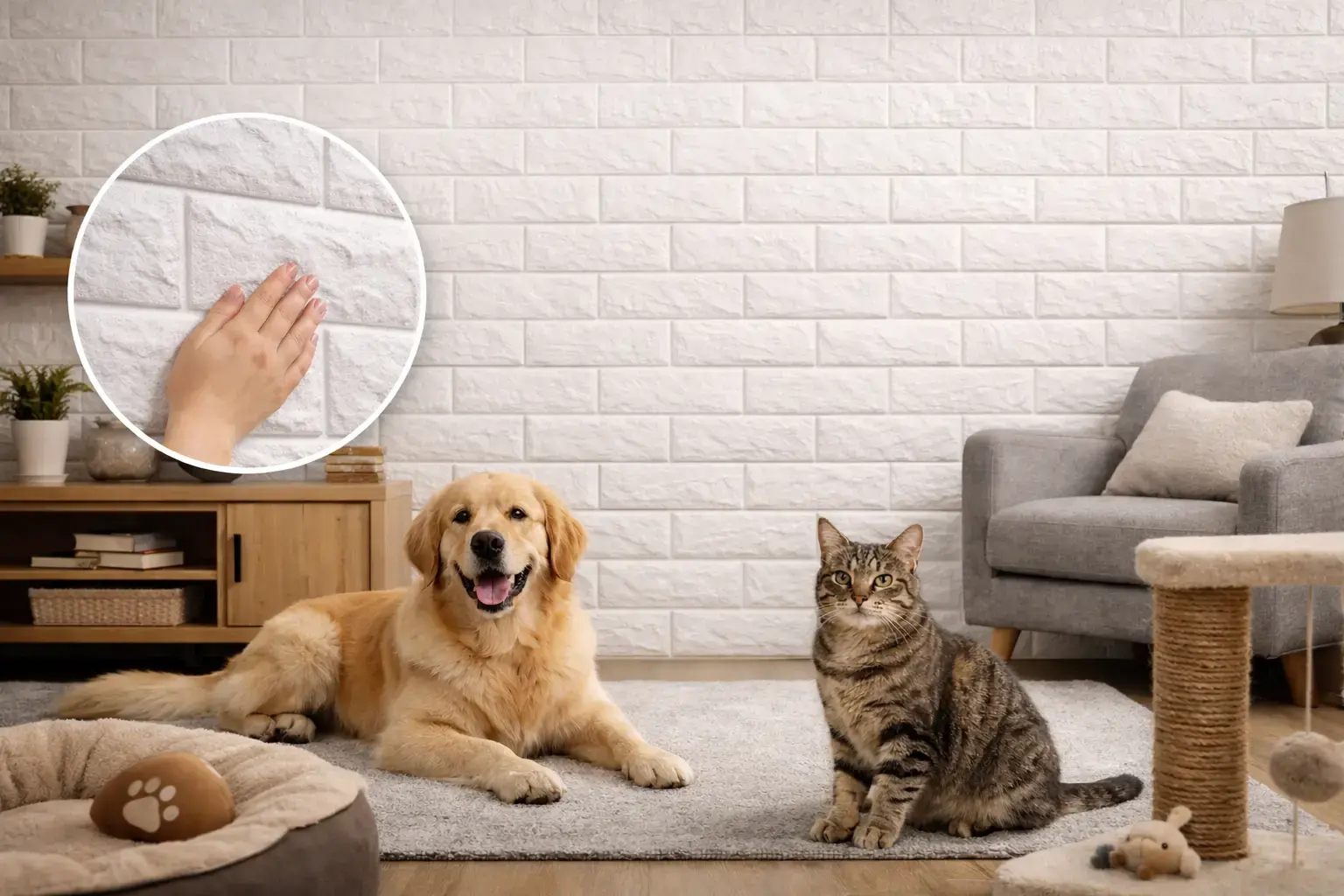 انتخاب دیوارپوش فومی مناسب برای خانه‌های دارای حیوان خانگی