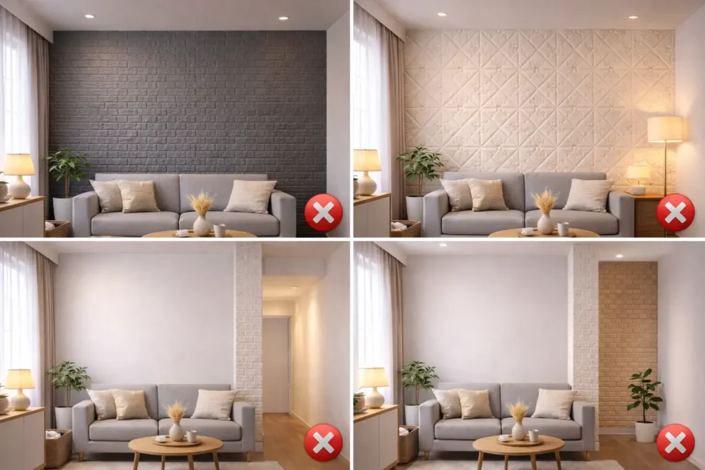 اشتباهات رایج در استفاده از دیوارپوش فومی در پذیرایی کوچک