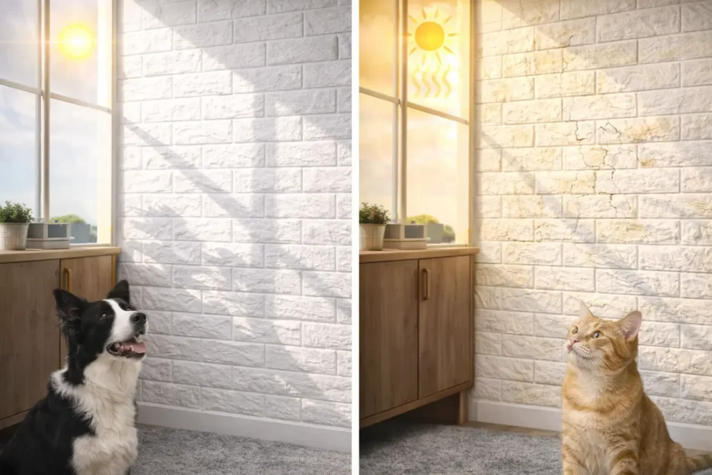 انتخاب دیوارپوش فومی برای خانه های پرنور و آفتاب گیر و تاثیر نور و حرارت بر دوام